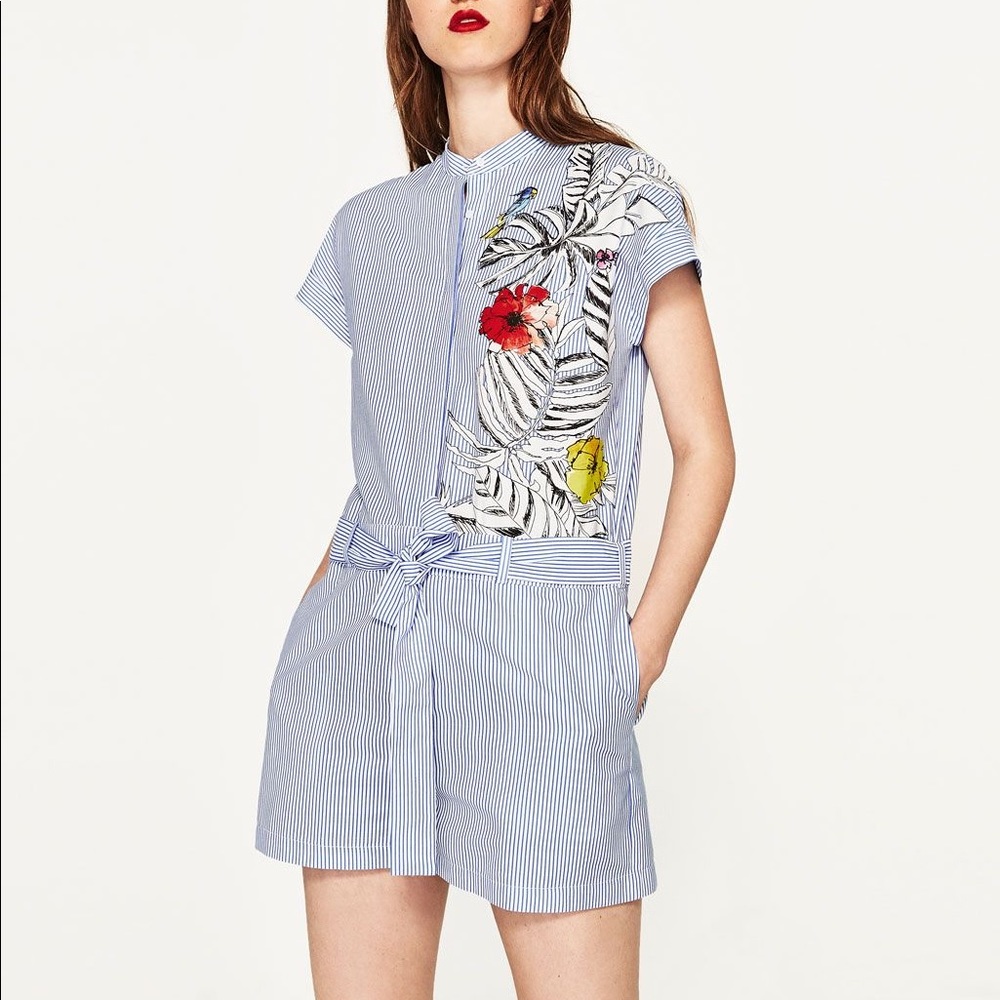 Zara stripes and flowers romper